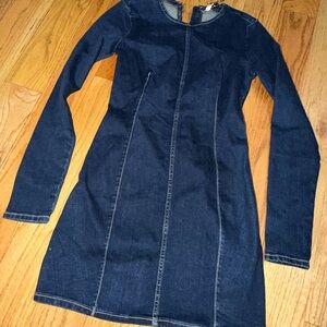 Zara Dark Blue Long Sleeve Dress